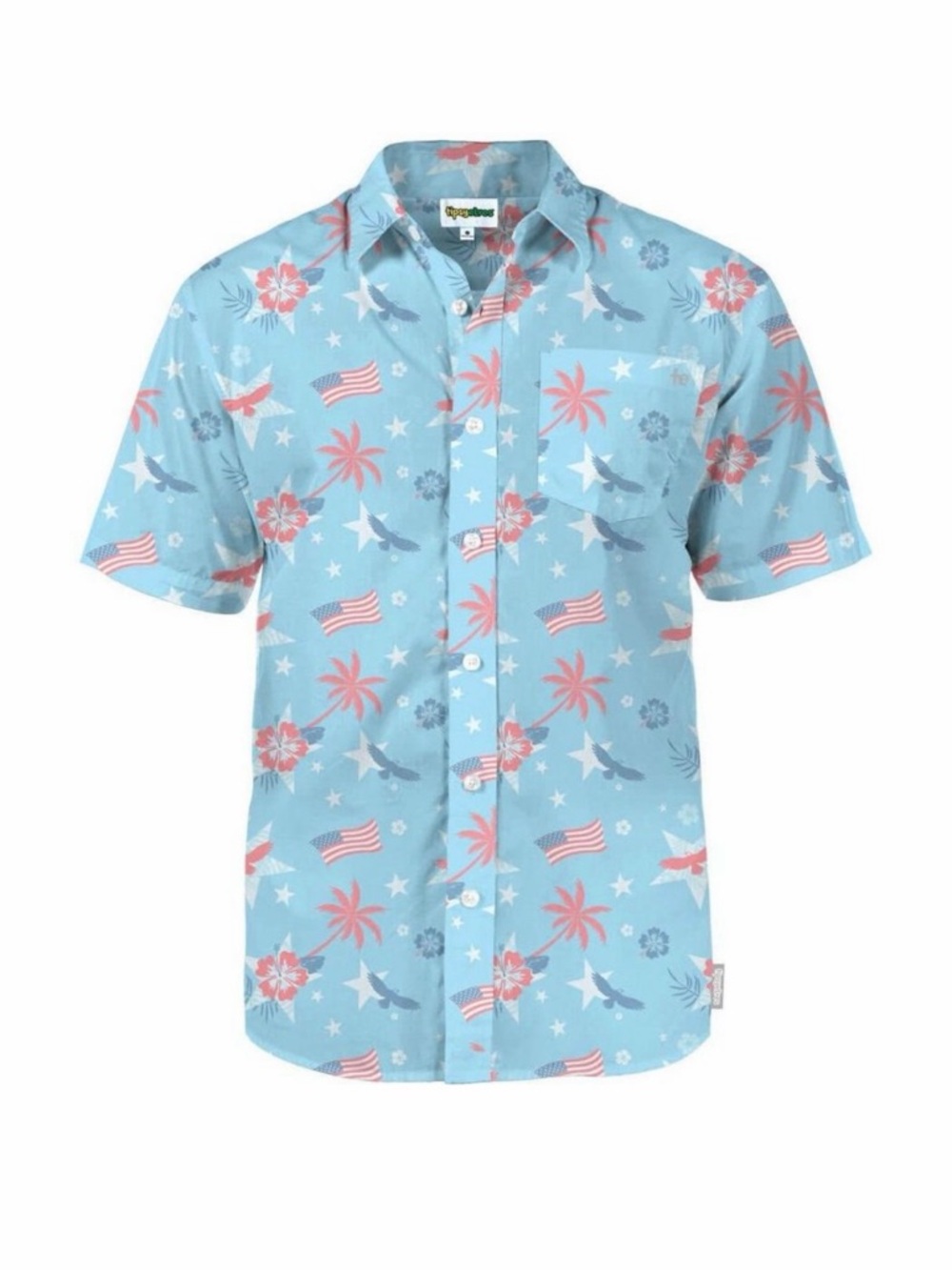 Tipsy Elves Island of The Free Button Down Shirt America Fourth of July
